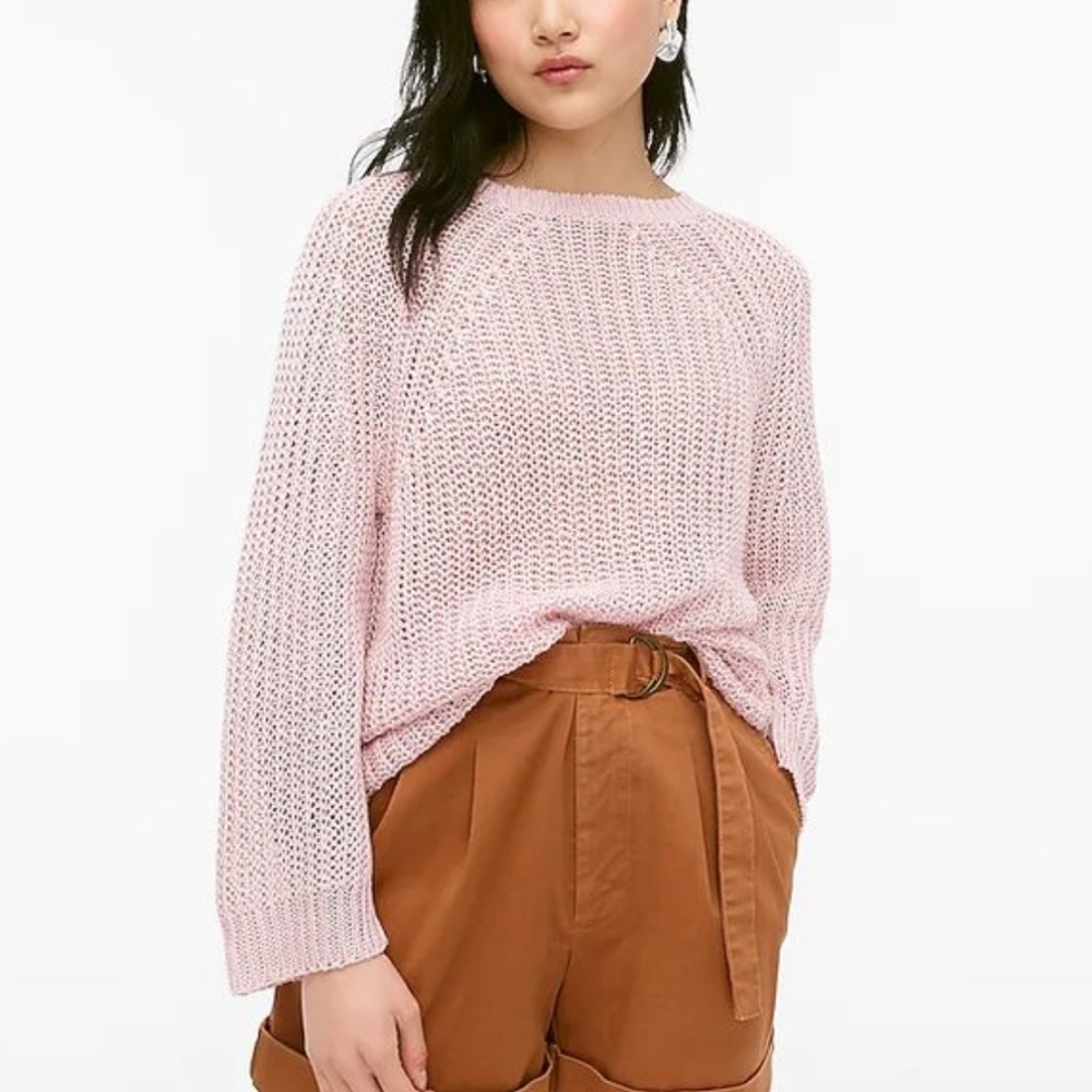 J. Crew Linen Beach Sweater in BLUE